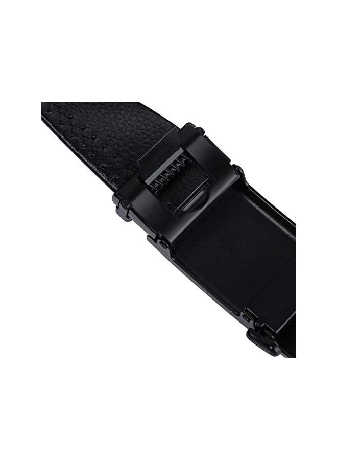 بروماس حزام رجالي من الجلد، حزام أنيق من الجلد مع إبزيم تلقائي مرفق في صندوق هدايا أنيق يمكن تقليمه (أسود) - Image 5