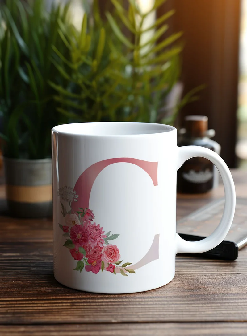 لوحة كوب سيراميك  أونصة بتصميم حرف  على الجانبين