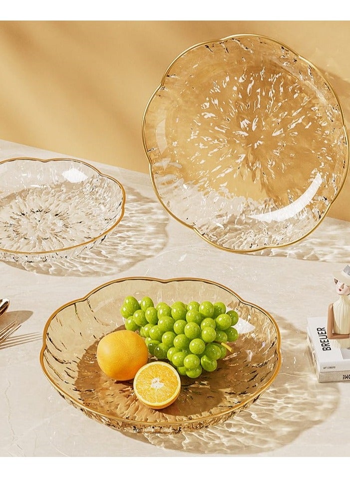 2 Pack Multifunctional Transparent High-end Home Table Cover Food Grade Snack Candy Nut Plate Fruit Plate - Transparent Amber - Image 2