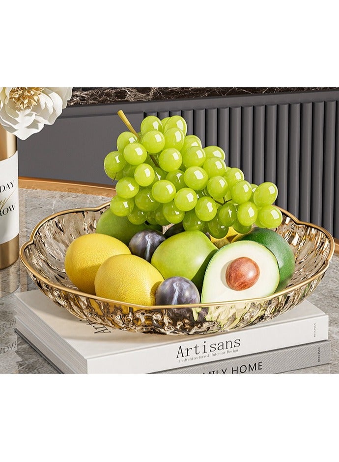 2 Pack Multifunctional Transparent High-end Home Table Cover Food Grade Snack Candy Nut Plate Fruit Plate - Transparent Amber - Image 4
