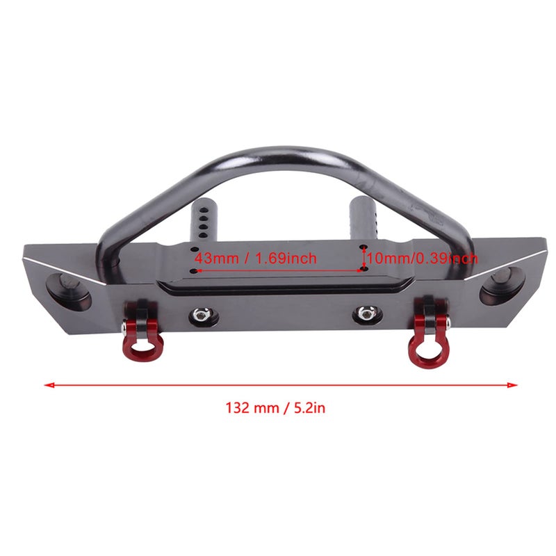 Dilwe RC Car Front Bumper  Aluminium Alloy Front Bumper for Axial SCX10 1/10 Remote Control Crawler Car Accessory Parts - Image 2