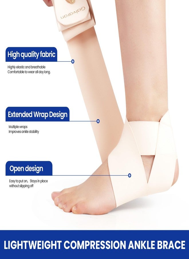 Galvaran Ankle Brace for Men & Women,Ultra Thin Adjustable Compression Ankle Wrap，Ankle Support for Plantar Fasciitis, Sprained Foot, Tendinitis, Swelling, Minor Sprains, Sports, One Size - Image 3