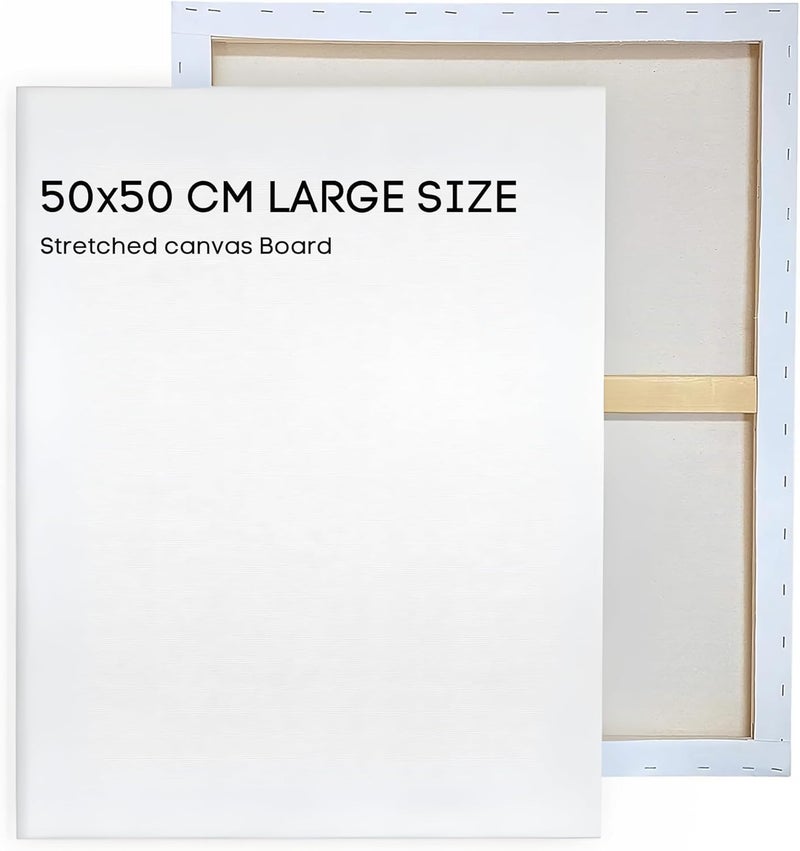 Al FAKHAMA 50 x 50 CM White Blank Canvas Board - 100% Natural Cotton, Acid Free, Triple Primed Gesso - Image 1