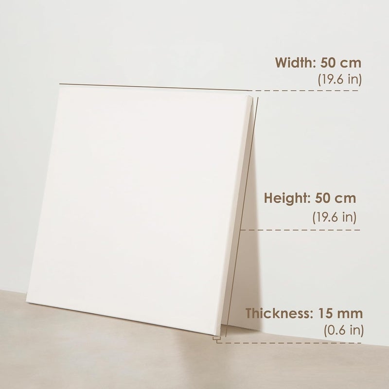 Al FAKHAMA 50 x 50 CM White Blank Canvas Board - 100% Natural Cotton, Acid Free, Triple Primed Gesso - Image 2