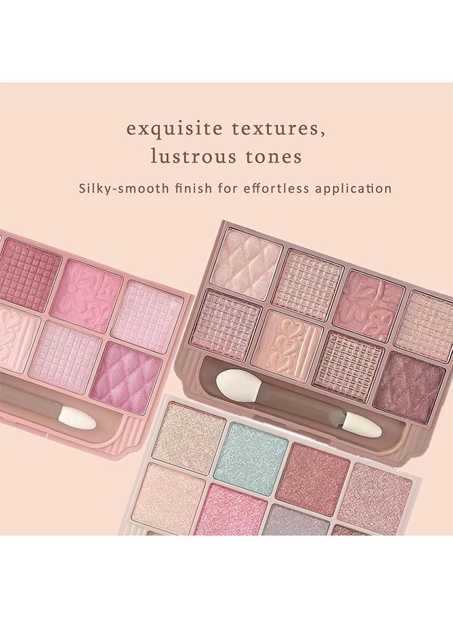 KAPEINE 8 Colors Eyeshadow Palette, Red Brown Eyeshadow Shimmer Eyes Makeup Palette Eye Shades With 1 Dual Brush Long-Lasting Blendable Shades, Naturing-Looking, Waterproof Warm Eye Shadow for Women-02 - Image 3