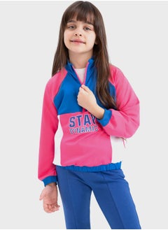Kids Printed Half Zip Sweatshirt