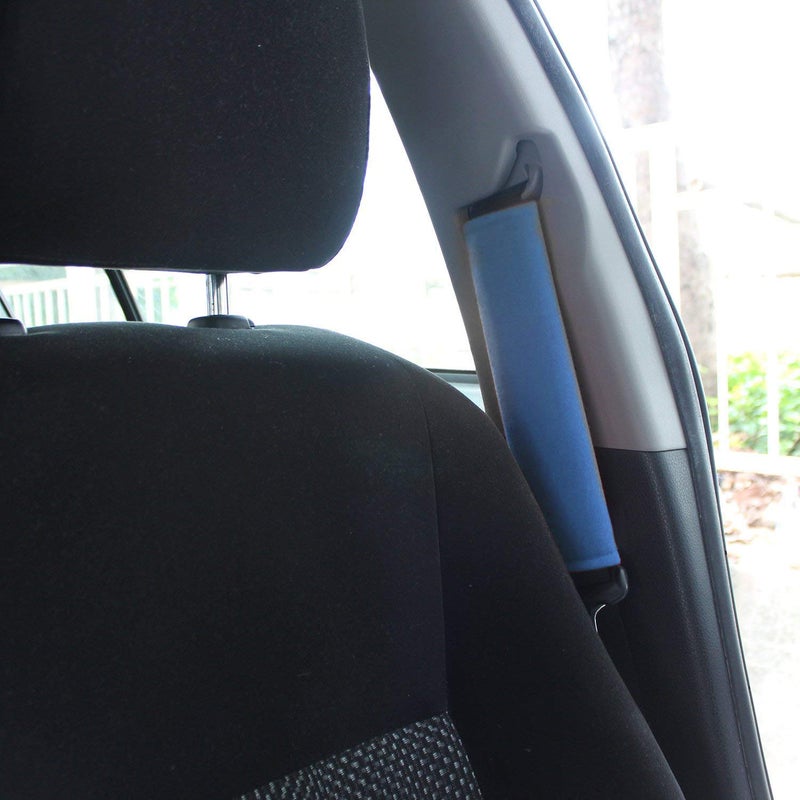 SUNTRADE Car Seat Belt Pad Cover kit2Pack Soft Car Safety Seat Belt Strap Shoulder Pad for Adults and Children Blue - Image 3