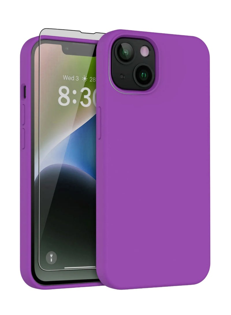 Houmt iPhone 14 Plus Protective Case with 2 Pack Screen Protectors Liquid Silicone Ultra Slim Shockproof Case Cover for iPhone 14 Plus Soft Anti Scratch Microfiber Lining 6.7 inch - Image 1