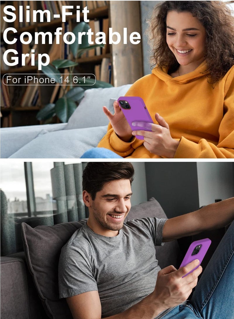 Houmt iPhone 14 Plus Protective Case with 2 Pack Screen Protectors Liquid Silicone Ultra Slim Shockproof Case Cover for iPhone 14 Plus Soft Anti Scratch Microfiber Lining 6.7 inch - Image 2