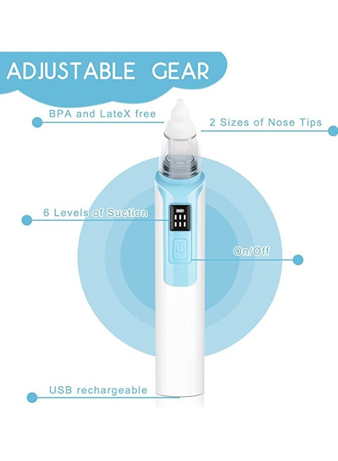 Baby Nasal Aspirator, Nose Sucker for Baby, Electric Baby Nose Cleaner with 2 Sizes Silicone Tips and 6 Level Adjustment for Newborn Toddlers  Kids  - Image 3