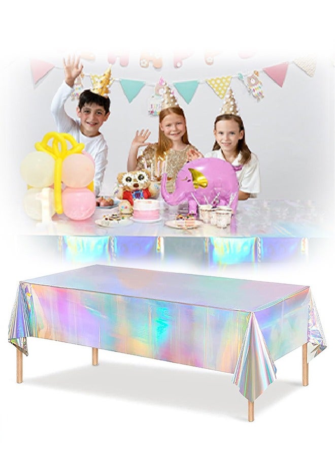 Birthday Party Tablecloth Disposable Waterproof Cartoon Color for Party Wedding Birthday  Baby Shower Home Decorations Party Decoration Supplies Tablecloth 183cm*137cm  - Image 1
