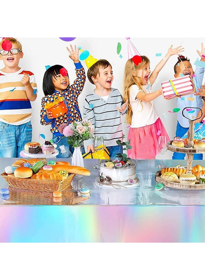 Birthday Party Tablecloth Disposable Waterproof Cartoon Color for Party Wedding Birthday  Baby Shower Home Decorations Party Decoration Supplies Tablecloth 183cm*137cm  - Image 5