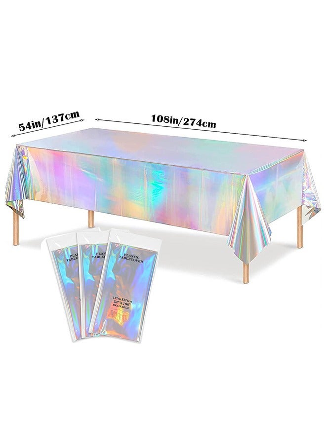 Birthday Party Tablecloth Disposable Waterproof Cartoon Color for Party Wedding Birthday  Baby Shower Home Decorations Party Decoration Supplies Tablecloth 183cm*137cm  - Image 4