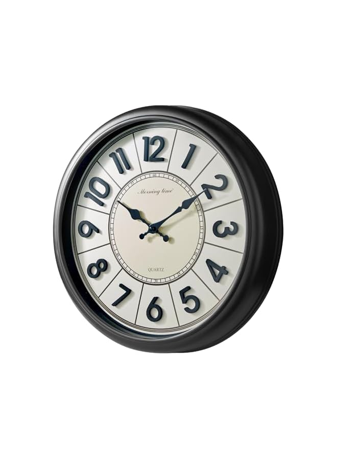 The Bros ساعة حائط، 40 سم، دائرية مع أرقام ثلاثية الأبعاد، ساعة حائط كبيرة صامتة، تعمل بالبطارية، ديكور حديث للمنزل، المكتب، وغرفة المعيشة - Image 3