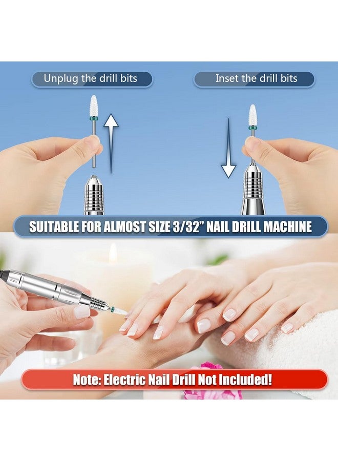 Depvko Depvko 13PC Nail Drill Bits Set, Drill Bits for Nails, 3pcs Tungsten Carbide Drill Bits+ 3pcs Ceramic Efile Nail Drill Bits+ 6pcs Diamond Drill Bits+ 1pcs Brush, 3/32 inch Nail Bits for Nail Drill - Image 4