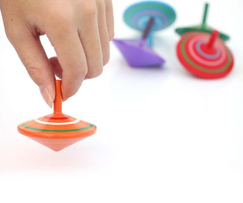 GoodPlay Gyroscope, 3 Pcs/Set Handmade Painted Wood Spinning Tops, Educational Kindergarten Toys - Image 1
