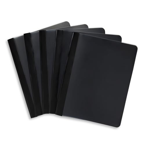 Blue Summit Supplies 25 Black Plastic Report Covers with Prongs, Black 3 Prong Clear Front Report Cover for Presentation, Document, and School Use, 0.42mm PP Plastic, Bulk 25 Pack - Image 5