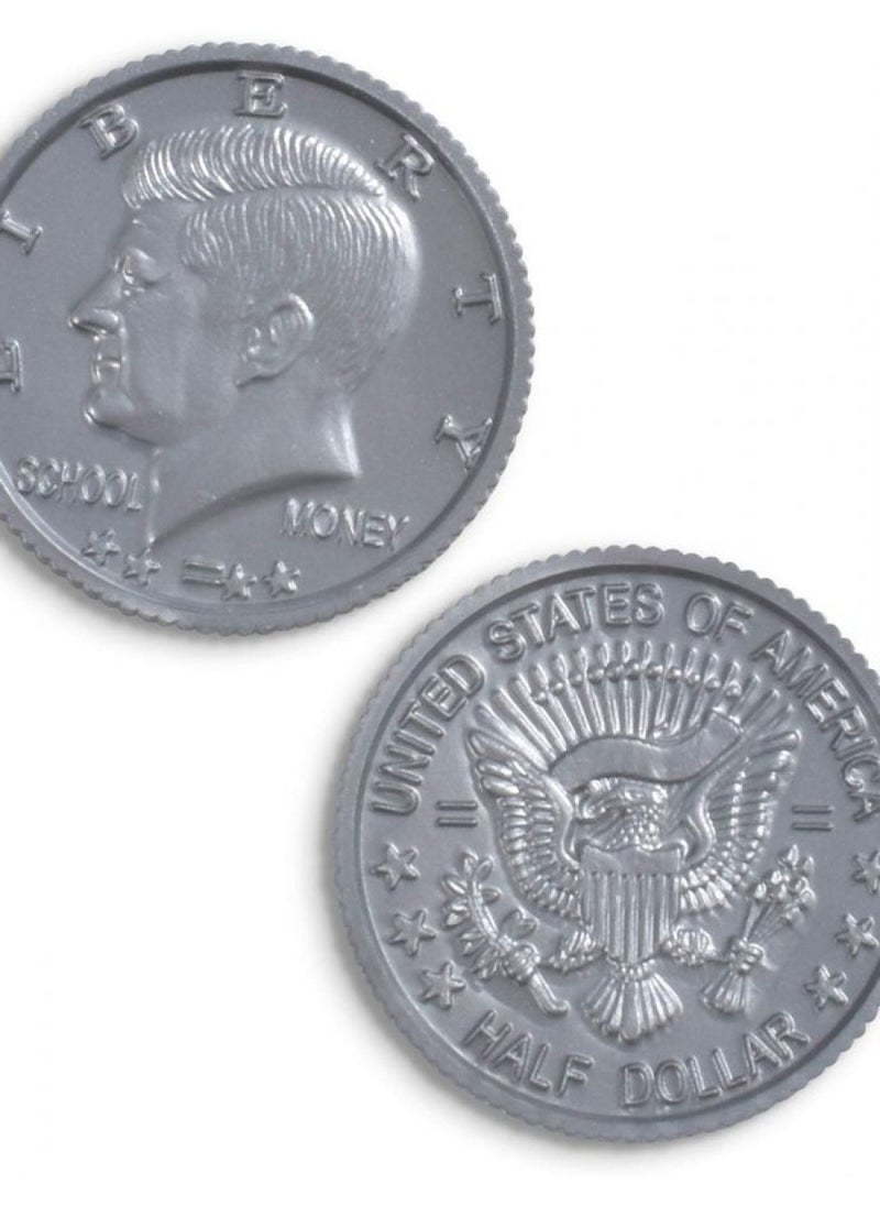 LEARNING ADVANTAGE Play Coin Set - 94 Plastic Coins - Pretend Money Designed Like Real Currency - Count Change With Toy Money