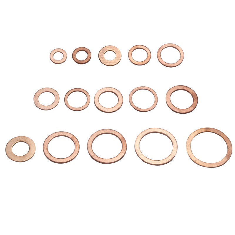 200PCs copper gasket boxed copper O-type sealing gasket copper oil seal gasket combination cross-border supply(200PCs copper gasket set) - Image 5