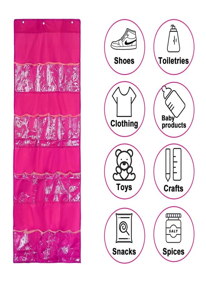 AXLOFO® LOL Toys Storage Organizer, Hanging Over The Door - Carrying Travel, 24 Clear View Pockets, Roll Up, for Small Dolls (pink) - Image 5