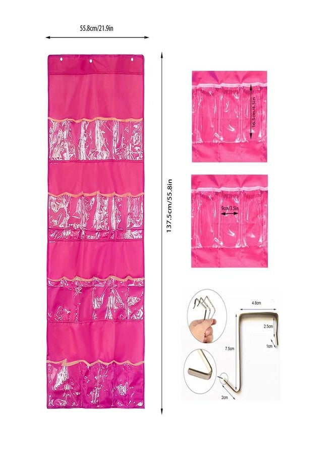 AXLOFO® LOL Toys Storage Organizer, Hanging Over The Door - Carrying Travel, 24 Clear View Pockets, Roll Up, for Small Dolls (pink) - Image 2
