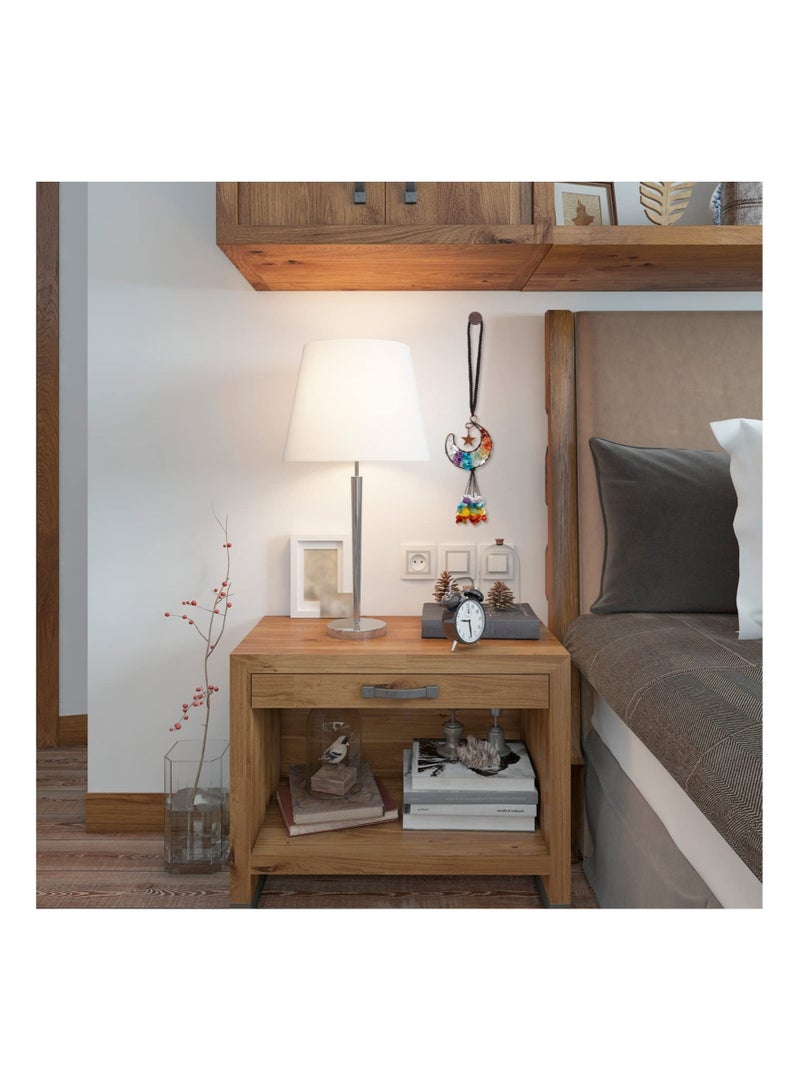 كابتن تيك Tree of Life Hanging Ornament, Chakra Crystal Hanging Ornament Moon Shape Healing Crystal Stones Car Rear View Mirror Hanging Accessories Wall Home Decor - Image 3