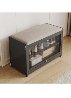 ATM Shoe Storage Bench with Cushioned Seat and Transparent Door - 70x32x45 cm  - Image 1