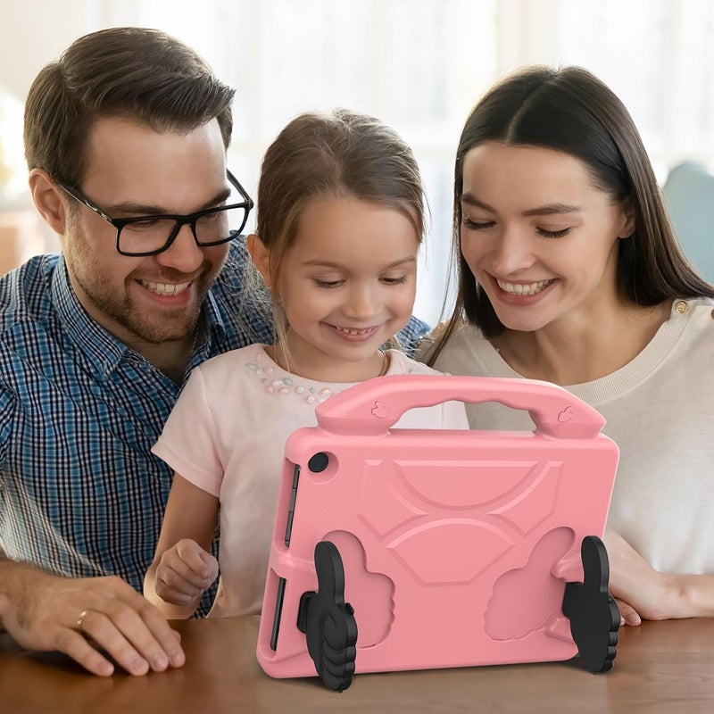 Tablet Case, Shockproof Protective Back Cover with 90 Degree Foldable Stand Holder for Fire 2021 2023 Tablet (Peach Pink) - Image 2