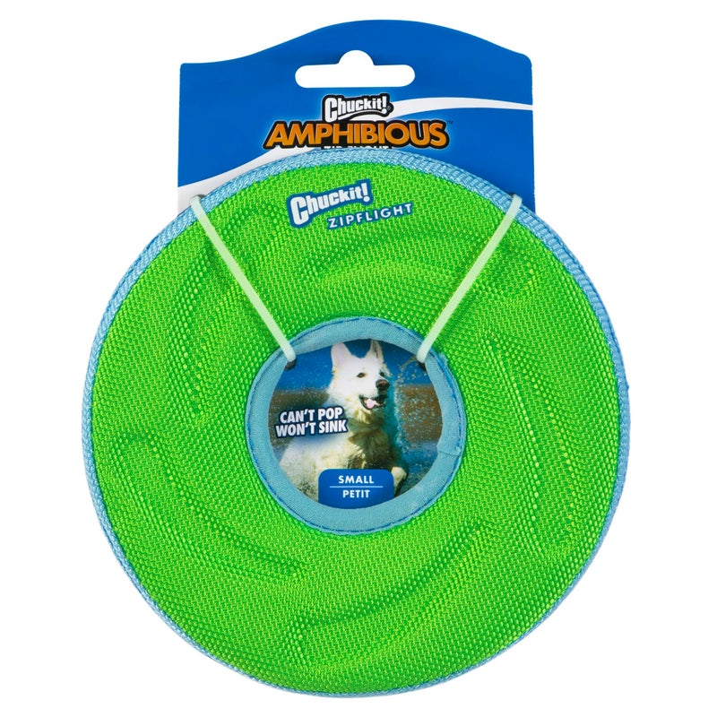 Chuckit! Zipflight Flying Disc Dog Toy, Small (6"), Green and light Blue - Image 1
