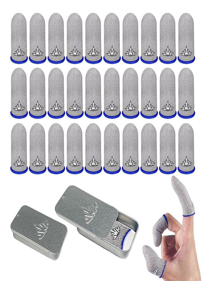JWH Ultra-Thin Silver Fiber Gaming Finger Sleeves,White Thumb Sleeves Gaming Cots,30 Pack Gaming Finger Gloves for PUBG,with 2 pcs Storage Box,High Sensitivity,Anti-Slip,Fundas para Dedos Gamer - Image 1