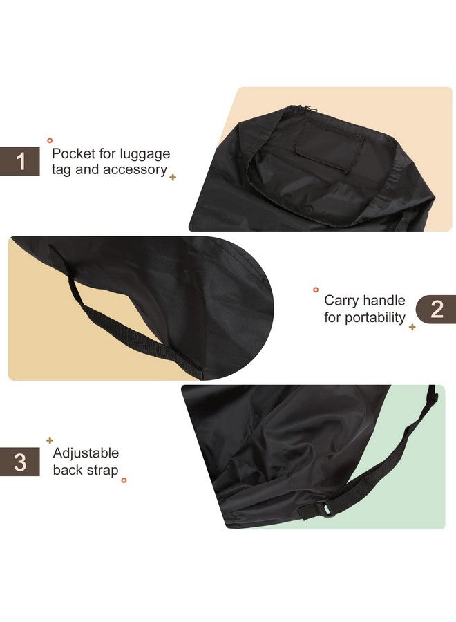 LIHAO Stroller Travel Bag, Gate Check Bag for Car Seat, Waterproof Travel Carry Bag, 600D Oxford, Black - Image 2