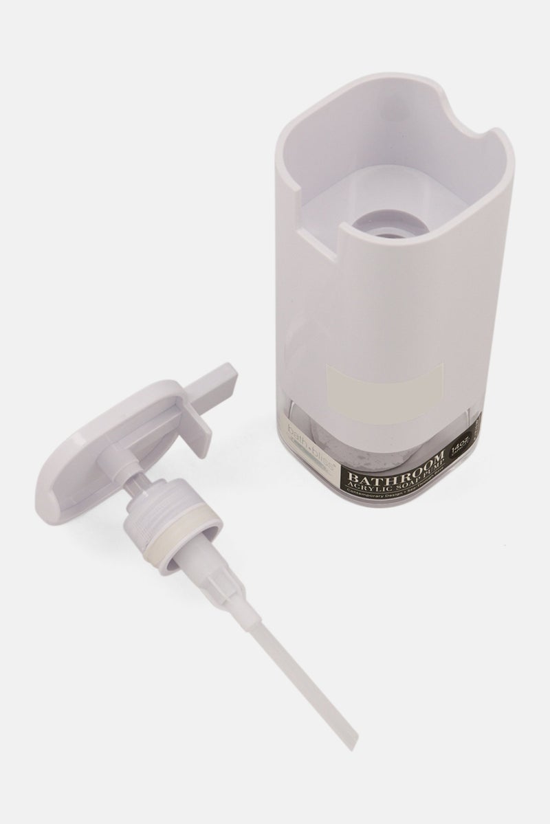 Bath Bliss Acrylic Contemporary Design Soap Dispenser, White  - Image 3