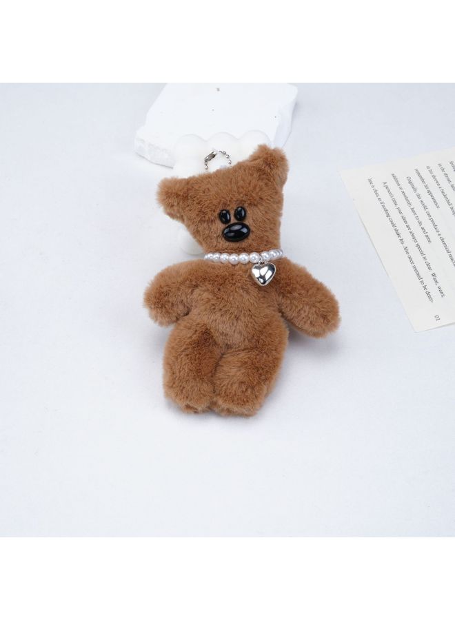 Catch Doll Machine Doll Stall Plush Pendant Wedding Gift Wedding Throw Doll Exchange Doll Outlet-Specifications:Love Necklace Bean Bear-Color:[bead Chain] Will Squeak - Image 1