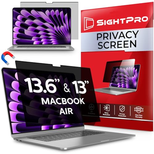SightPro Magnetic Privacy Screen for MacBook Air 13 & 13.6 Inch (2022-2025, M2, M3, M4) Removable Laptop Privacy Filter Shield and Protector - Image 1