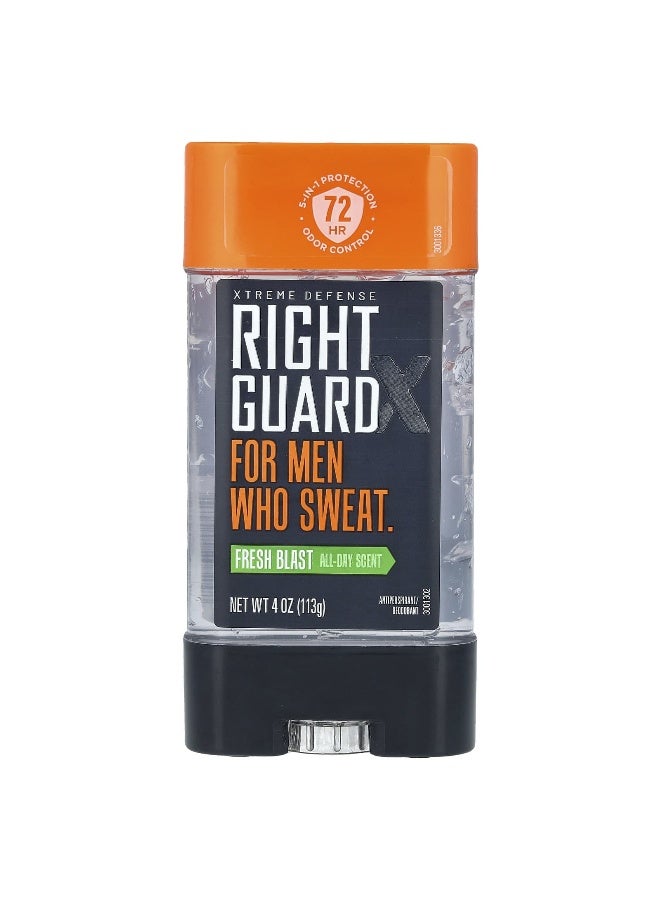 Right Guard رايت غارد، إكستريم ديفينس، مزيل العرق/مضاد التعرق، فريش بلاست، 4 أونصات (113 جرام) - Image 1