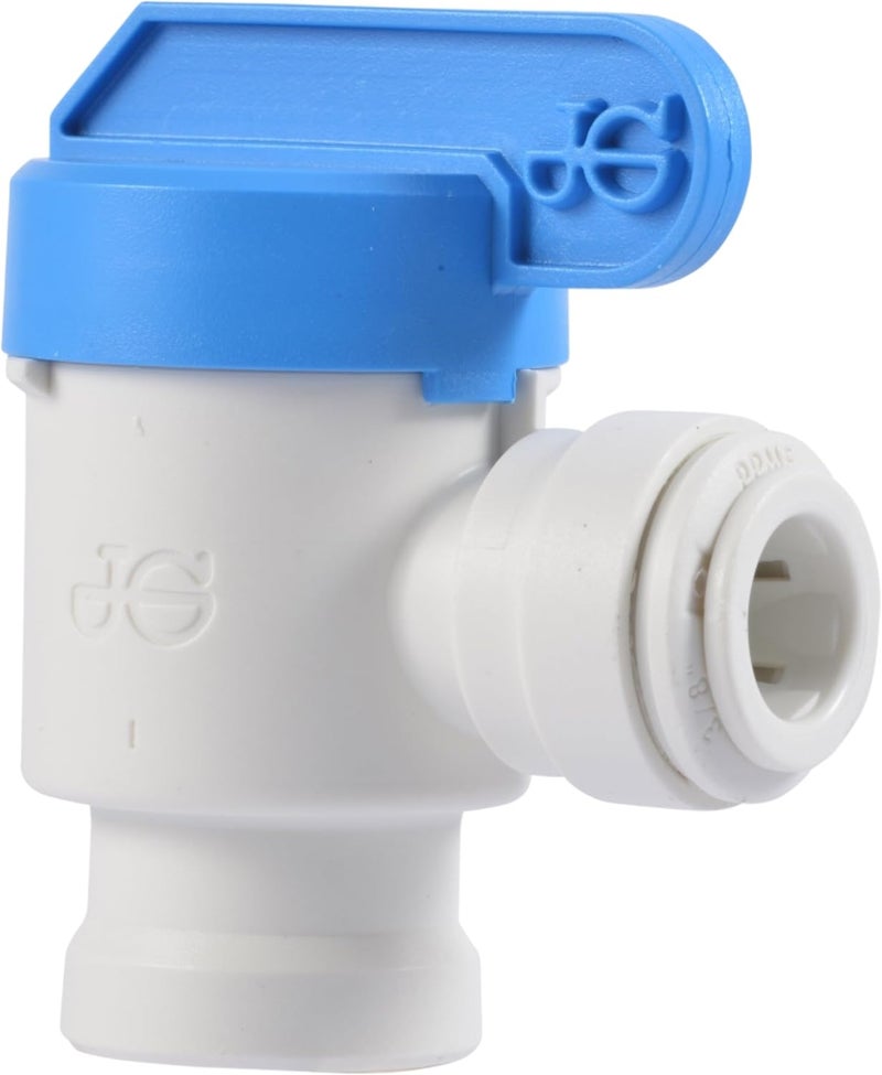John Guest JG Speedfit PPSV501222WP 3/8-Inch by 1/4-Inch NPFT Female Elbow Shut Off Valve - Image 1