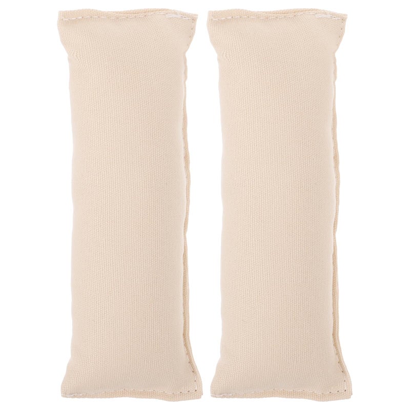 مجموعة وسادات الكمبيوتر القطنية للرسغ والمرفق 13x5 سم مقاومة للانزلاق بلون كريمي أبيض لراحة لوحة المفاتيح للمكتب - Image 2