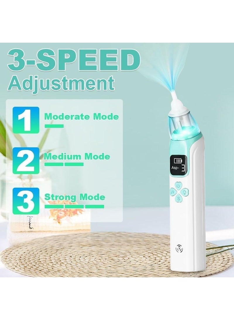 Baby nasal cleaning tool: an electric nasal aspirator featuring LED lighting and silicone tips. - Image 2