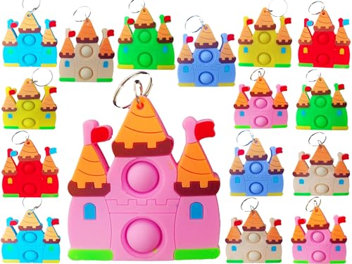 PSDFH 20 Packs Bulk Mini Dreamy Castle Princess fidgets Toys for Kids Children Classroom Students Gifts Prize from TeacherBirthday Party Bubble Favors Castle - Image 1