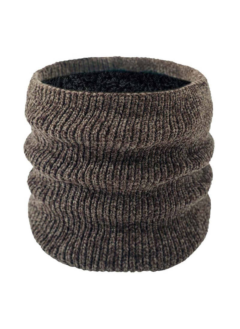 Generic Winter Thickened Fleece-lined Chenille Neck Warmer Single-circle Pullover High Collar Warm Wool Scarf For Men Women Navy blue  - Image 4