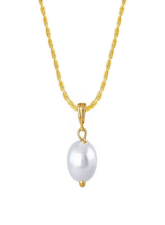 JFL - Jewellery for Less Romantic|Valentines day|Gift idea|for her|Wife|Girlfriend|Lover|Fiance|Crush Combo of Gold Plated CZ Heart Solitaire Pendant & Japanese Pearl Pendant with Chain Women & Girls - Image 5