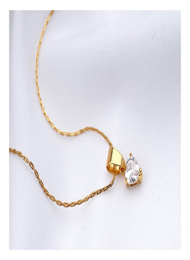 JFL - Jewellery for Less Romantic|Valentines day|Gift idea|for her|Wife|Girlfriend|Lover|Fiance|Crush Combo of Gold Plated CZ Heart Solitaire Pendant & Japanese Pearl Pendant with Chain Women & Girls - Image 3