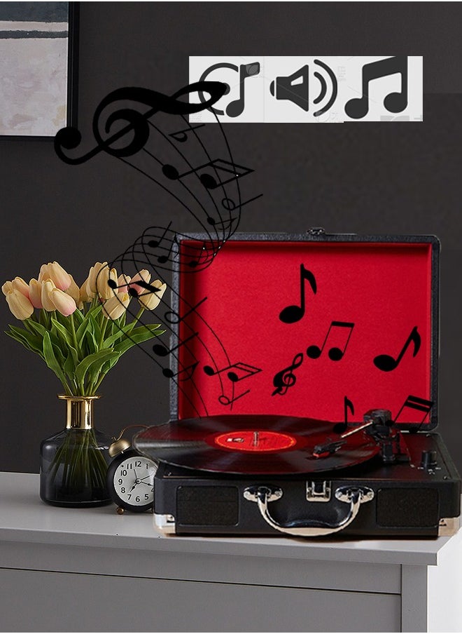 Generic - Record Player 3speeds with Built-in Stereo Speakers Turntable for Vinyls Supports USB RCA Output/Headphone Jack MP3  Mobile Phone Music Player Suitcase Record Player  Bluetooth Suitcase Record Player - Image 1