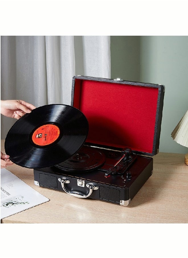 Generic - Record Player 3speeds with Built-in Stereo Speakers Turntable for Vinyls Supports USB RCA Output/Headphone Jack MP3  Mobile Phone Music Player Suitcase Record Player  Bluetooth Suitcase Record Player - Image 1