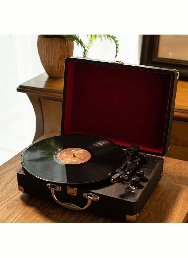 Generic - Record Player 3speeds with Built-in Stereo Speakers Turntable for Vinyls Supports USB RCA Output/Headphone Jack MP3  Mobile Phone Music Player Suitcase Record Player  Bluetooth Suitcase Record Player - Image 1