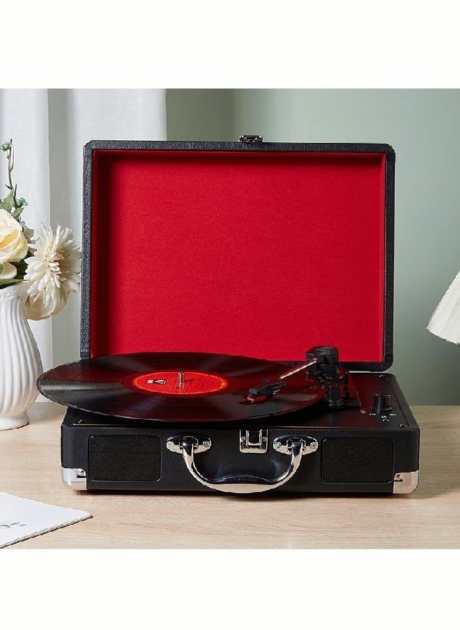 Generic - Record Player 3speeds with Built-in Stereo Speakers Turntable for Vinyls Supports USB RCA Output/Headphone Jack MP3  Mobile Phone Music Player Suitcase Record Player  Bluetooth Suitcase Record Player - Image 1