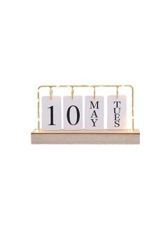Generic Vintage Wooden Desk Perpetual Led Calendar Planner Week Date Display Calendar Office Desktop Decoration  - Image 1