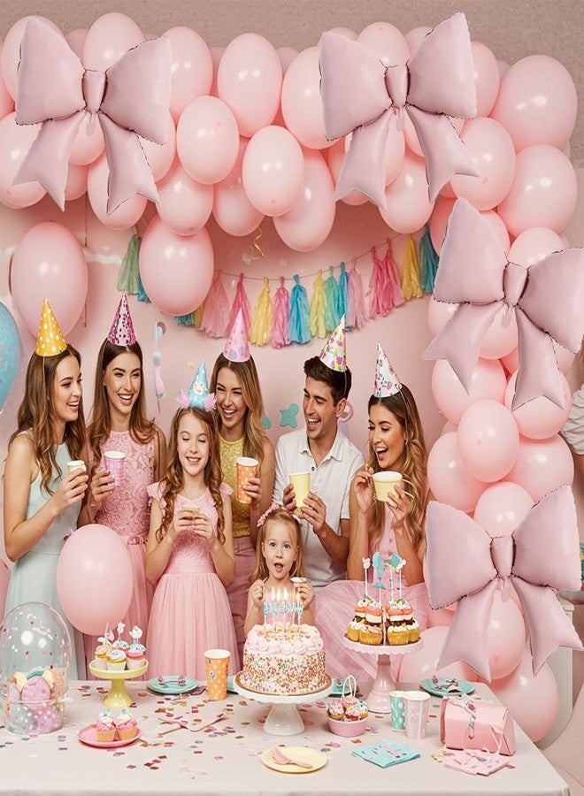 Vuzvuv 5Pcs 38 Inch Giant Pink Bow Balloon for Birthday Party, Pink Coquette Birthday Decorations for Gender Reveal, Baby Shower,Wedding Bridal，Theme Party - Image 5