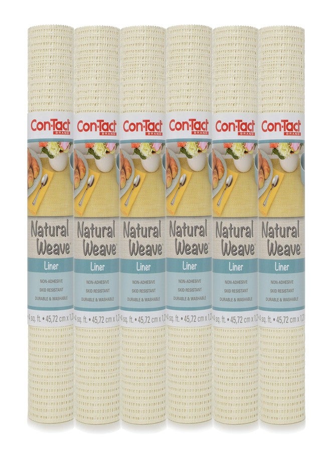 Con-Tact Brand Natural Weave Shelf Liner, Non-Adhesive and Skid-Resistant Contact Drawer Liner, 12" x 4', Lattice White, 6 Rolls - Image 1