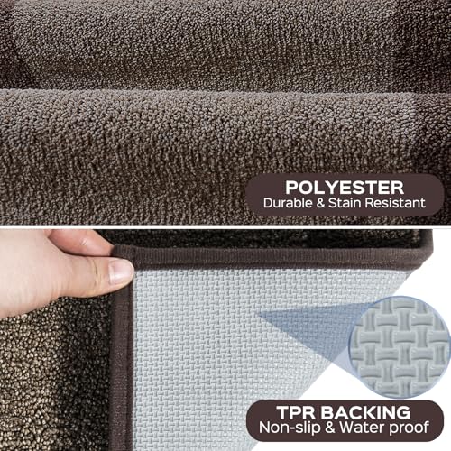 DOMUSTEX Machine Washable (24" x 36"+ 24" x 60"') Kitchen Rugs Set of 2, Non Slip Kitchen Mats for Floor, Absorbent Entrance Runner Rugs for Bedroom, Hallway, Bathroom, Door (Roll Packing) - Image 3